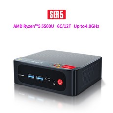 Beelink SER5 Pro Ryzen 5 AMD 5800H 8 코어 그래픽 미니 PC 윈도우 11 DDR4 NVMe SSD WIFI6 컴퓨터, 01 16GB DDR4 500GB SSD_02 UK, 01 AMD Ryzen5 5500U