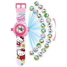 산리오시계 시나모롤 마이멜로디 쿠루미 쿠로미 Hello Kitty 고양이 투영 24 그림, 헬로키티[24 투영]