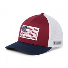 Columbia Men's Mesh Tree Flag Ball Cap Red Jasper/White/Collegiate Navy S/M Co