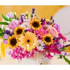 MJS MJS 보석십자수 캔버스형 50 x 40 cm DIY 세트 + 비즈함 증정 BSX20, 숲속 금빛 해바라기와나비, 1세트