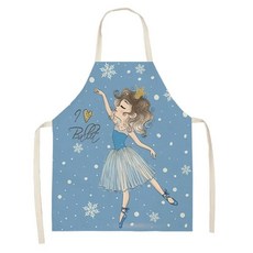 귀여운 핑크 린넨 민소매 앞치마 프린트 주방 요리 베이킹 허리, A.38x47cm, 1개