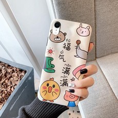(관부가세포함) 아이폰케이스 X iphone11 apple girl phone shell SE2 8plus cute couple XSmax eleven XR 6 all inclusive 6S i-605485192789, Apple XSmax 모든 것이 파란색 배경에 1 마리