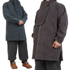 단아한의 겨울 남성 남자 개량한복 누빔 기모 두루마기+머플러세트 지한두루마기