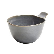 일본 도자기 손잡이 스프볼 국물그릇, 1개, 그레이
