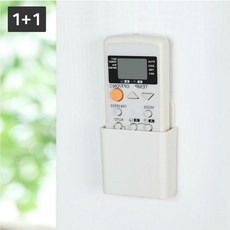 부착형 리모컨 거치대 안경꽂이 펜꽂이 1+1 아이보리 에어컨 온풍기 리모컨 수납, 화이트 1+1