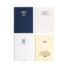 모닝글로리 1200 중고등 스프링 영어 노트 4종 세트, 혼합색상, 1세트 혼합색상, 1세트