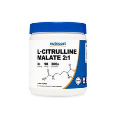 Nutricost 뉴트리코스트 L시트룰린 사과 산염 21 파우더 300 그램, 300g, 1개