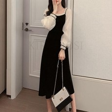 kirahosi 봄 예쁜 퍼프소매 원피스 슬림 1호+덧신증정 Cias7y1