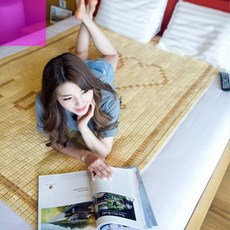 대자리하트마작자리퀸쿨매트침대매트여름카페트