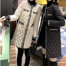 제니샵 라인롱패딩-2칼라 다이아패딩 누빔패딩점퍼 빅사이즈 패딩점퍼 하객룩 졸업 입학 연주회 정장 소개팅 모임룩