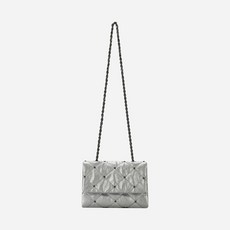 [KWANI] Lozenge Studded Bag Micro Silver - 콰니백