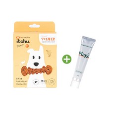 핏펫 더 잇츄 강아지껌M 8P 브라운+플라고 치약 80g, 단일속성 - 플라고치약