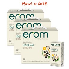 이롬 황성주 국산콩 두유 검은콩과 17곡 190ml, 3.8L, 3박스