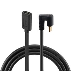 ARVR Mac 노트북용 USB C 연장 케이블 U 자형 코드 90 도 직각 벤드 2 세대 HD 60hz 100W PD, 0.3m, 1개
