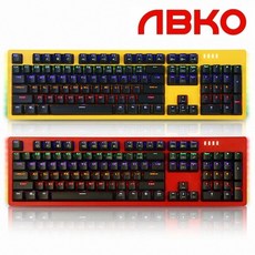 앱코 HACKER K516 축교환 측면 RGB 라이팅 이중사출 게이밍 기계식 키보드 청축, ABKO HACKER K516, 옐로우, 일반형