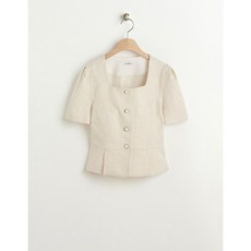 로엠 트위드 반팔 자켓형 블라우스(2colors)_RMBLD25S23