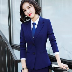 작업복 레드 양복 여자외투 분위기있는 정장 가을겨울 여성 상의 년말파티 오피스 세트포장, C08-M