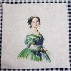 면 리넨 천 손으로 인쇄 염색 장식 그림 다이닝 매트 노트북 커버 레이디 녹색, 20X20CM