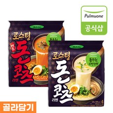 풀무원 로스팅 돈코츠 라멘 2종(순한맛 매운맛) 5봉 골라담기, 1개, 2.로스팅 돈코츠 라멘 매운맛(4개입) x 5봉