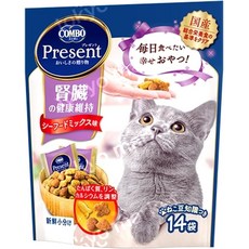 일본 COMBO 고양이 간식 신장 건강 보조제 시푸드 믹스맛 3g 14봉지, 42g, 1개