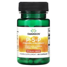 스완슨 Swanson P-5-P 피리독살-5-인산 P-5-P Pyridoxal-5-Phosphate Vitamin B6 20mg 60캡슐, 상품, 1개, 캡슐 60정