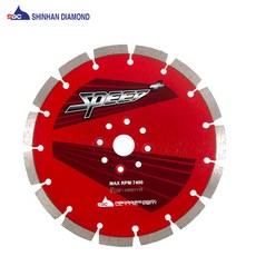 신한다이아몬드 마른날 8인치 스피드 플러스 벽돌 콘크리트 컷팅 다이아몬드날, 1개