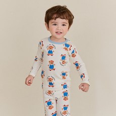 키키스토리 보드베어 코튼스판 긴팔 실내복