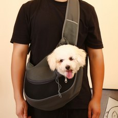 데코앤코 반려동물 슬링백 이동가방, 블랙, 1개