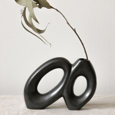 포홈 [포홈]블랙 더블 링 화병, 선택완료