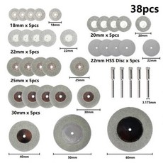 [해외] XCAN 다이아몬드 톱 블레이드 미니 원형 톱 블레이드 38PCS 1660MM 다이아몬드 절단 톱 디스크 DREMEL 로타리 도구, 38pcs Set
