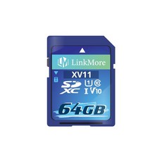 LinkMore SD 카드 64GB 메모리 카드 풀 HD 동영상 촬영디지털 카메라SLRClass10UHS-IU1A1V10[읽기 최대 95MBs] - xv-a11