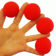 빨강색스펀지볼(소2.5cm/대4.5cm) 4개입 교육마술 공마술 수업용도구, 4개