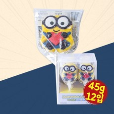 문과자마을 미니언즈 마쉬멜로우 팝 45g 12개입 BOX 식품 > 스낵/간식 초콜릿/사탕/젤리/껌 캔디류 일반하드캔디, 1, 1개