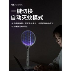 해충퇴치용 충전식 건전지 전자모기채 알바샤 전기모기 박치기 가정용 초강력 모기퇴치기, 01 반 고흐 그린★수많은 현상 자동모기[손
