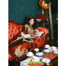 중세풍 복고풍 유럽 귀족 궁중 롱스커트 무대 연극 공연복 유럽식 만찬 드레스 대여