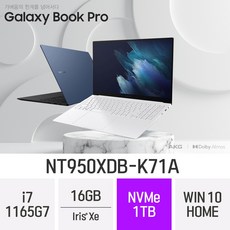 삼성전자 갤럭시북 프로 NT950XDB-K71A [배송메세지란에 원하시는 색상을 입력해 주세요], NVMe 1TB, 포함, 16GB