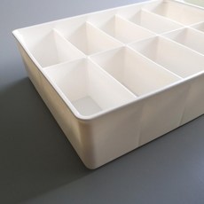 적층형 화이트 10구 다용도 소품 수납 정리함 속옷 양말 스카프 정리 슬라이드뚜껑, 1개
