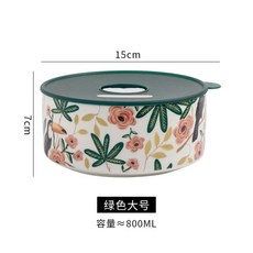 휴대용 세라믹 도시락 과일 샐러드 신선도 유지 그릇 제빵기 제빵, 7.Green L, 1개