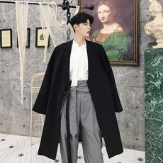 남자 기모노 스트랩 롱 코트 가디건