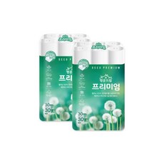 행운드림 프리미엄 3겹 30롤 30m x 2팩 100% 천연펄프 무형광 비데겸용