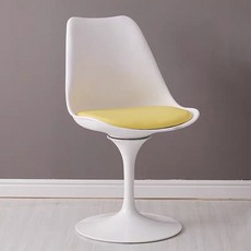 미니멀 모던 튤립 체어 회전 의자- 화이트 쿠션, 미니멀 모던 튤립 체어 회전 의자 - 그린 방석, 1개