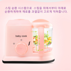 sw 이유식제조기 이유식 마스터기 믹서기 요리제조기, 핑크