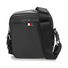 남자 비지니스 학생 서류 힙색 가방 Tommy Hilfiger Business Leather Mini Reporter Black
