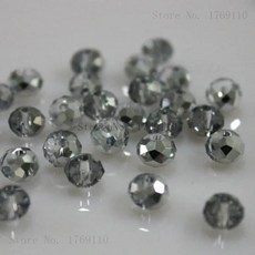 Isywaka 밀키 화이트 색상 4x6mm 50 개 Rondelle 오스트리아면 처리 된 크리스탈 유리 구슬 보석 만들기위한 스페이서 라운드 비즈