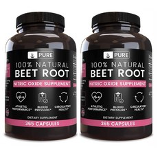 P.O.I. (2병) 퓨어오가닉 레드비트 빨강무 385mg 365캡슐 혈액순환영양제 고혈압영양제, 1mg, 2개
