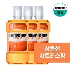 리스테린 내추럴 시트러스 구강쳥걸제, 750ml, 3개