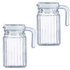 루미낙 콰드로 클리어 유리 물병 500ml 1+1, 투명, 2세트