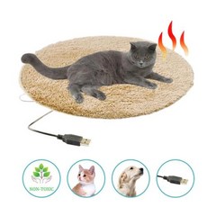 개 고양이 온열 난방매트 난방 패드 애완 동물 따뜻한 담요 겨울 열 침대 전기 카펫 히터 매트 40cm 애완동물, 없음, 1) Beige