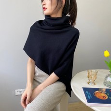 HOT 케이프숄 숄망토 숄니트 니트 망토 여성 봄가을 하이넥 풀오버 케이프 코트 쇼트