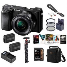 Sony Alpha A6100 Mirrorless Digital Camera with 16-50mm Lens (Black) Complete Bundle with Extra Ba, One Color_One Size, 상세 설명 참조0, 상세 설명 참조0